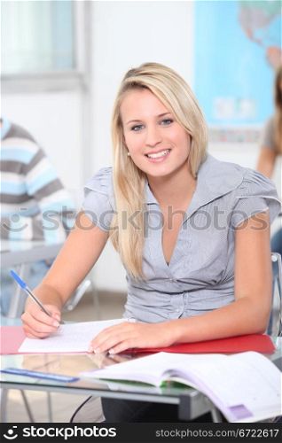 girl in classroom
