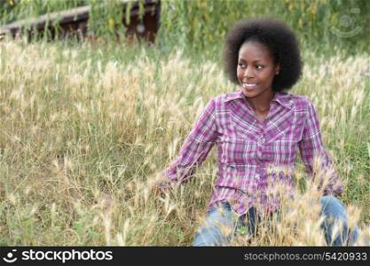 Girl in high grass