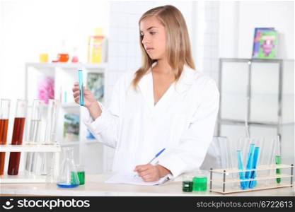 Girl in laboratory