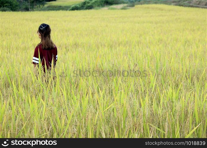 Girl in the middle of the field