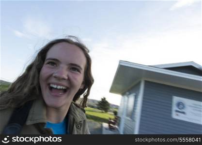 Girl laughing, Avalon Peninsula, Newfoundland And Labrador, Canada