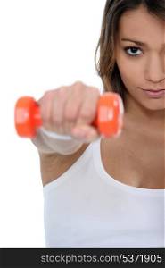 Girl lifting weights