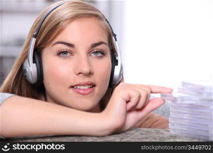 Girl listening to music