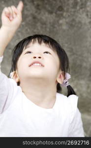 Girl looking upon a sky