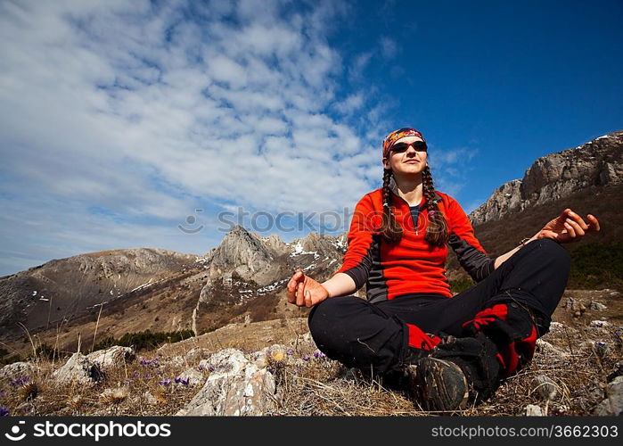 Girl meditating