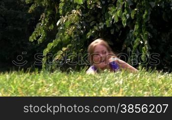 girl on a grass.