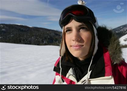 girl on a ski vacation
