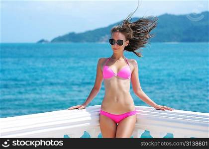 Girl on a tropical resort