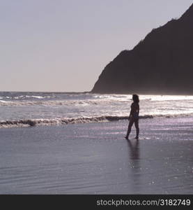 Girl on beach in Costa Rica