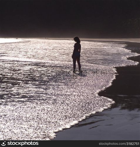 Girl on beach in Costa Rica