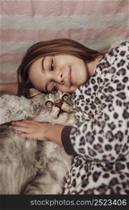 girl pajamas cat bed