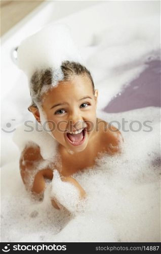 Girl Playing In Bath