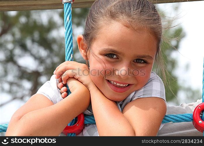 Girl playing in the park