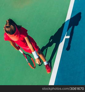 Girl playing tennis