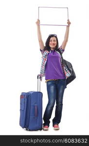 Girl preparing to travel for vacation