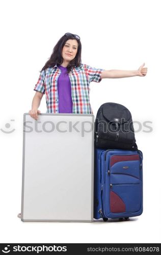 Girl preparing to travel for vacation