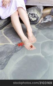 Girl's legs in water