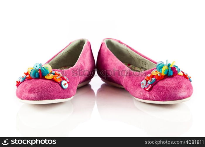 girl shoes isolated on white.