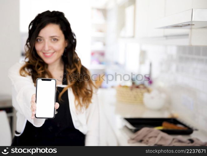 girl showing mobile phone