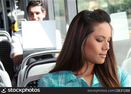 Girl sitting on the bus