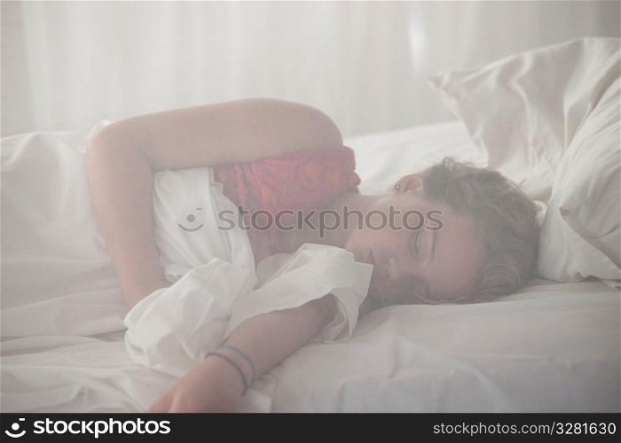Girl sleeping at Manda Bay Resort