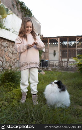 girl spending time with her dog 3