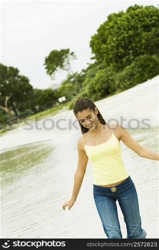 Girl standing on the beach