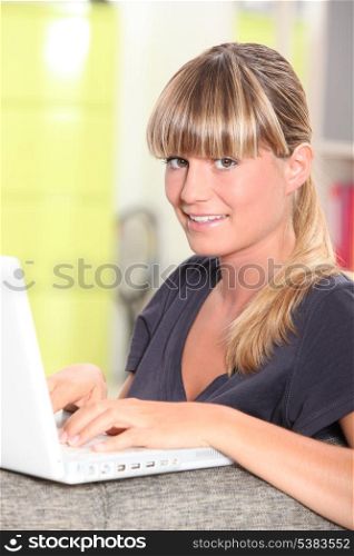 Girl typing