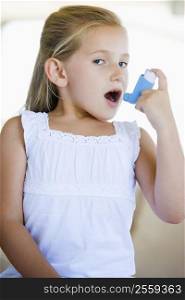 Girl Using An Inhaler