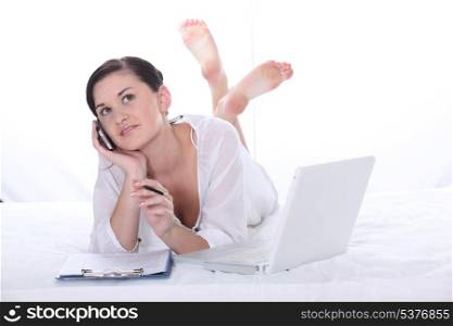 Girl using her laptop