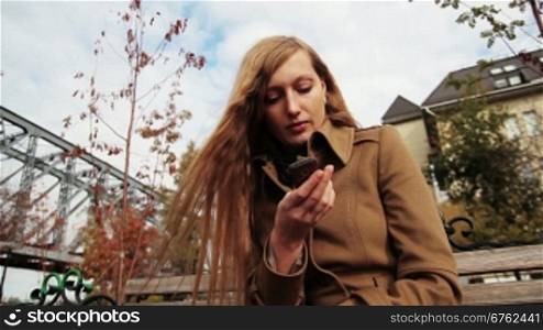 girl using her telephone