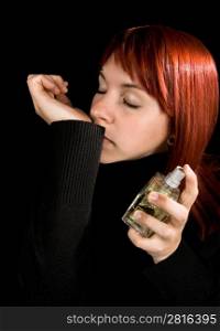 Girl using parfume