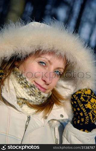 girl wearing winter coat with hood