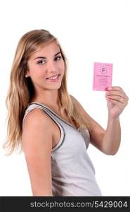 Girl with a driving license