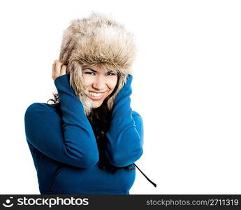 Girl with a fur hat