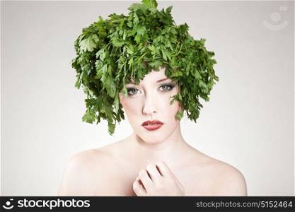 Girl with a hair of parsley