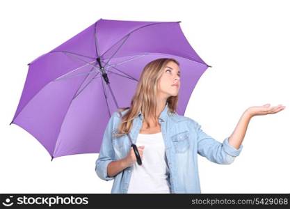 Girl with a purple umbrella