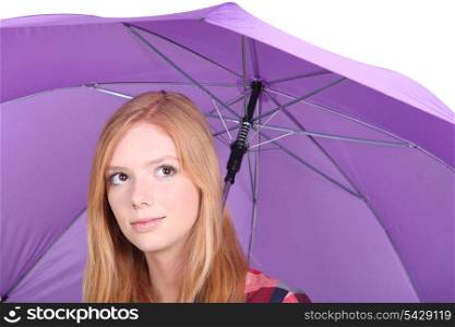 Girl with a purple umbrella