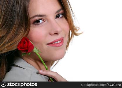 girl with a red rose