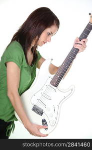 Girl with an electric guitar