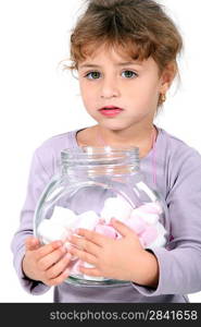 Girl with candy jar