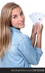 Girl with cards