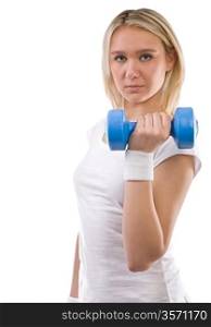 girl with dumbbell