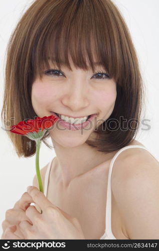 Girl with flower in her hair