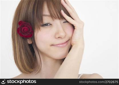 Girl with flower in her hair