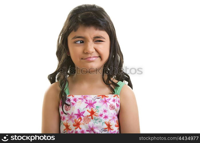 Girl with fussy expression