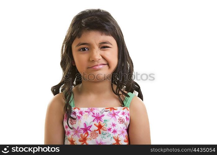 Girl with fussy expression