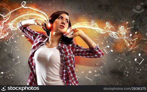 Girl with headphones