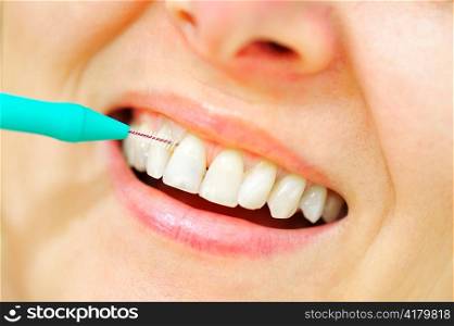 Girl with Interdental Brushes