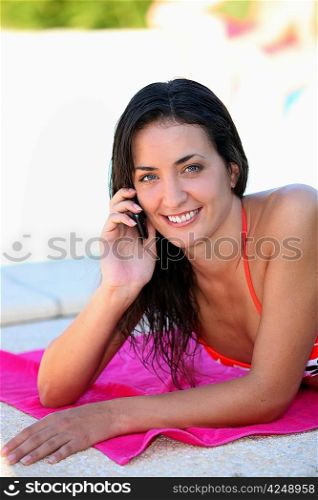 Girl with pink towel